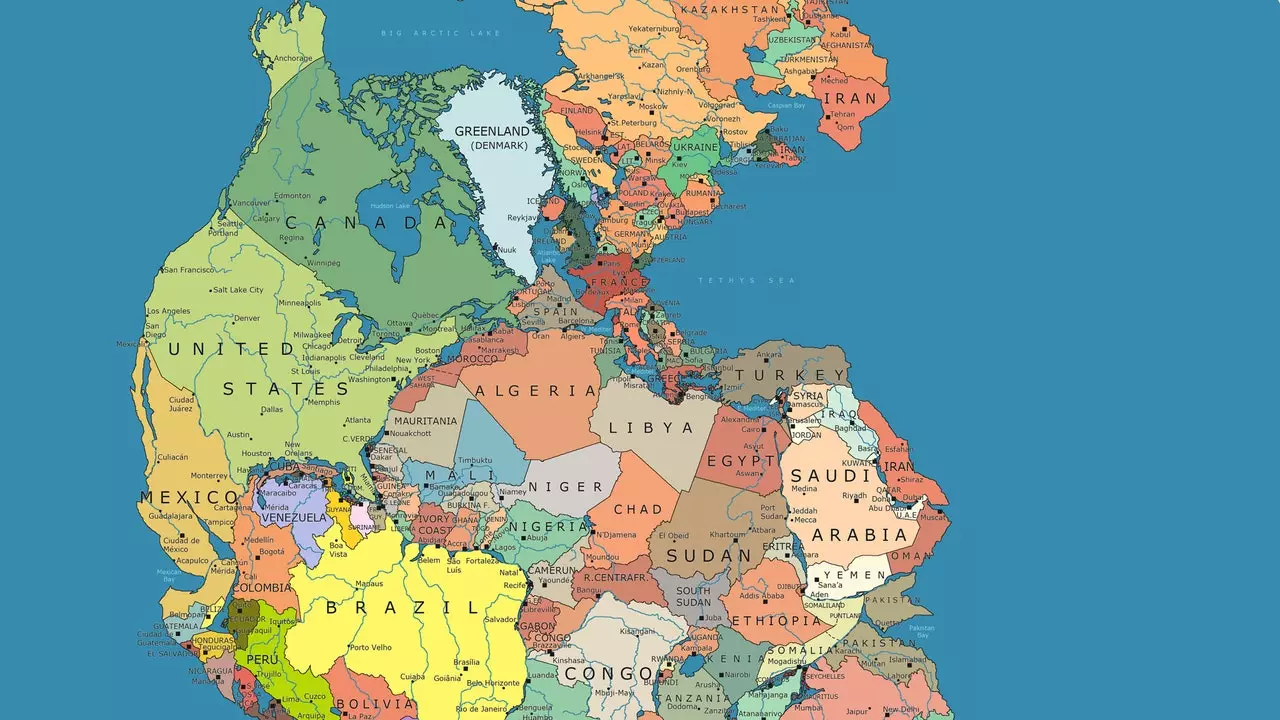 De kaart die laat zien hoe de wereld eruit zou zien als Pangea nog bestond