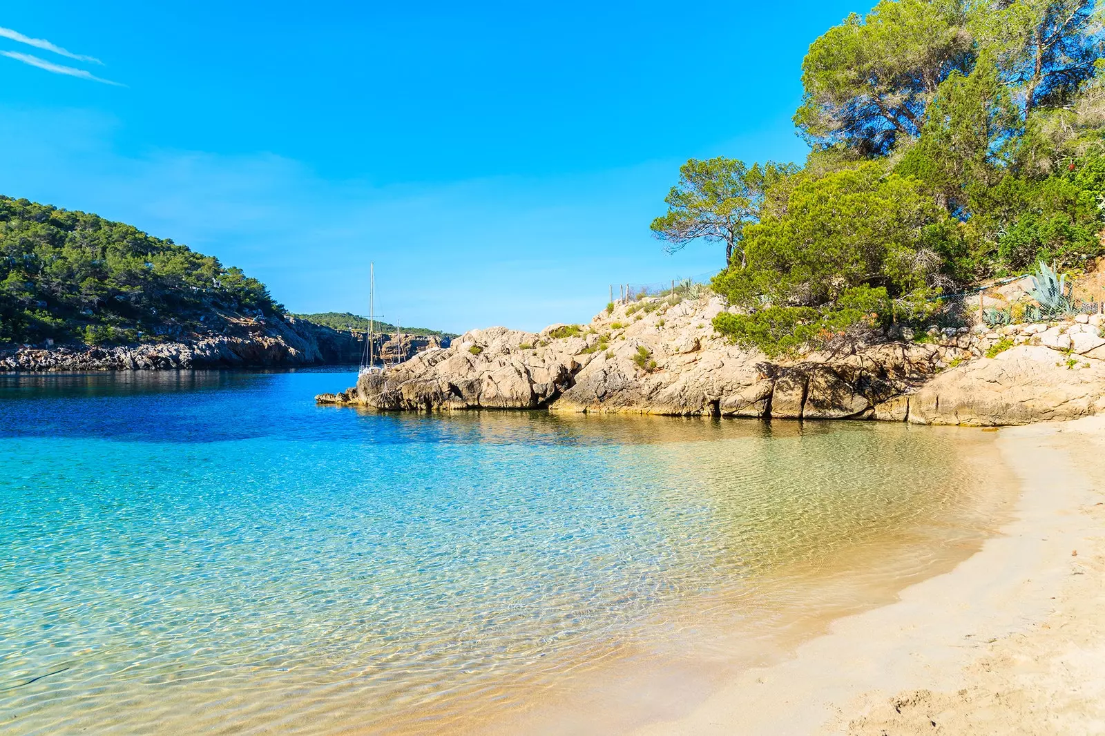 Typisch Ibiza-beeld in Cala Salada