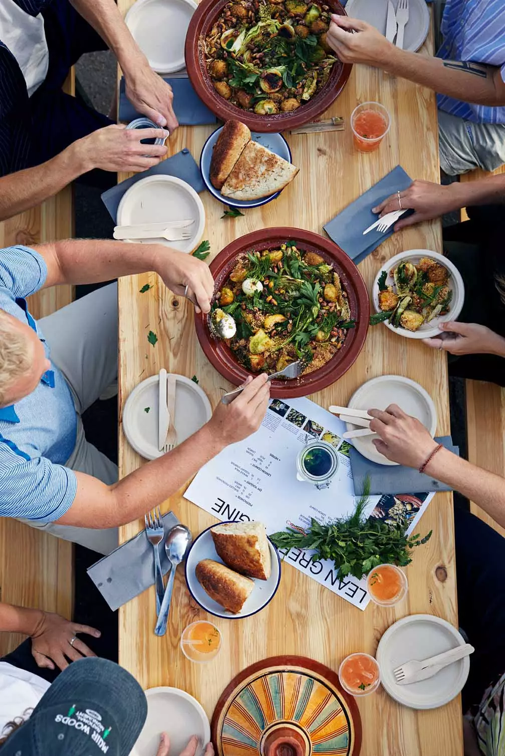 eating tagine aerial view