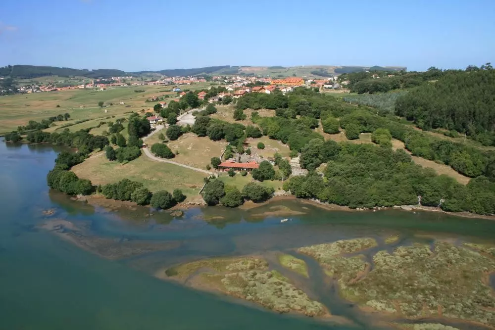 View of the estuary from the air.