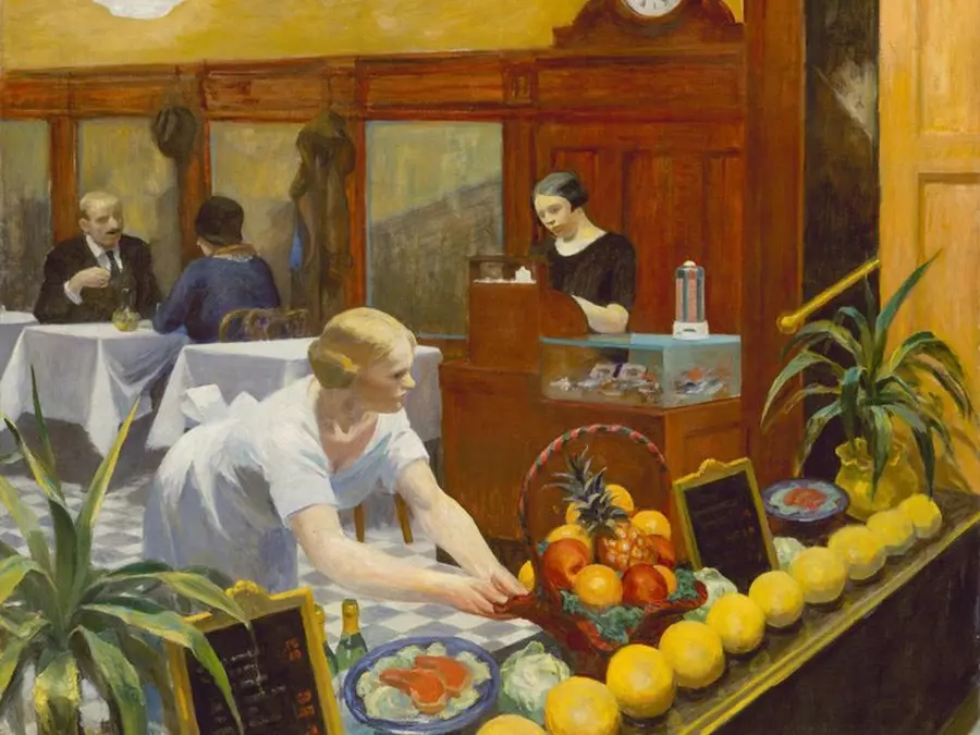 "Ladies' Tables" Öljy kankaalle, kirjoittanut Edward Hopper