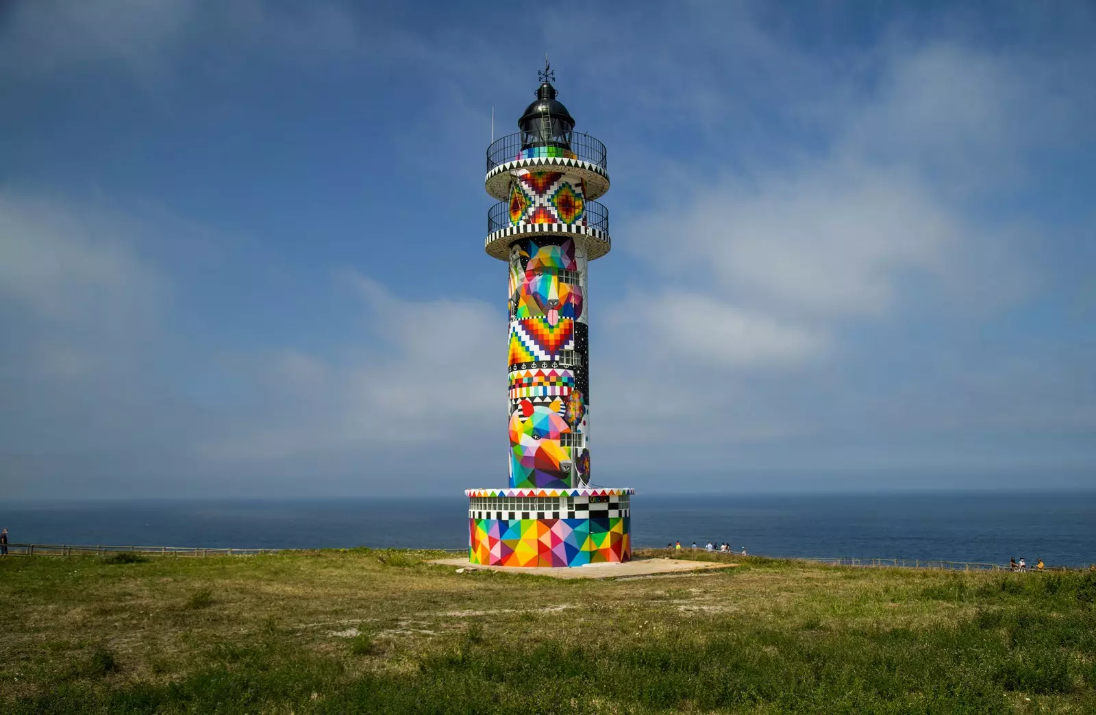 The Ajo lighthouse intervened by Okuda with his work 'Infinite Cantabria'