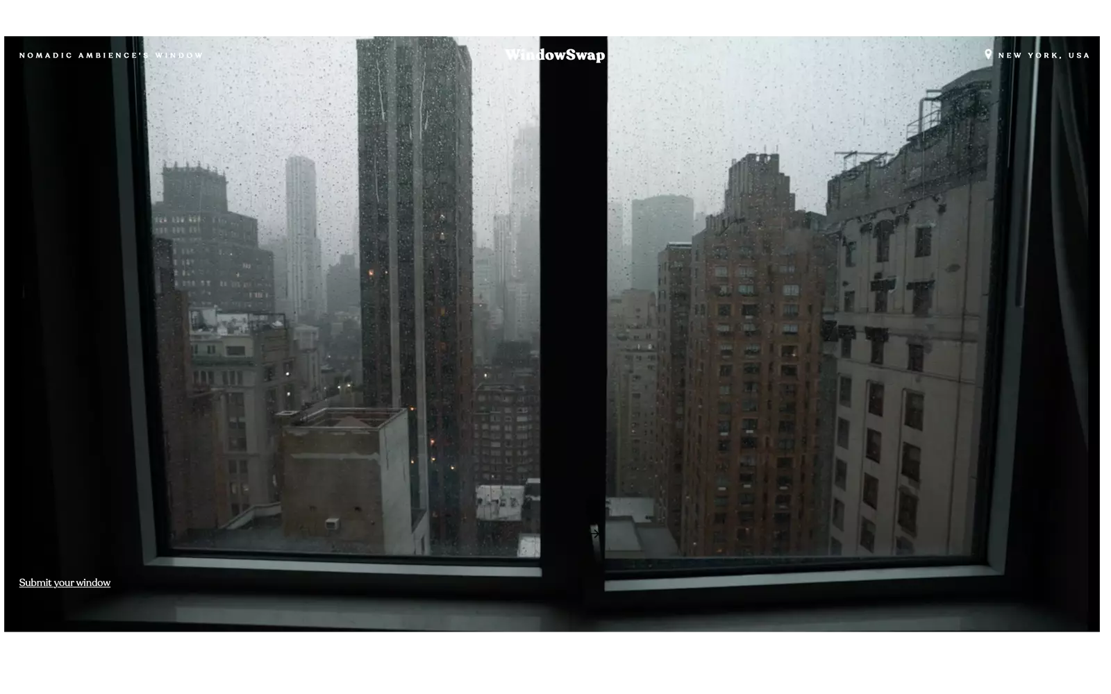 Rainy NYC vanuit het raam van Nomadic Ambiance