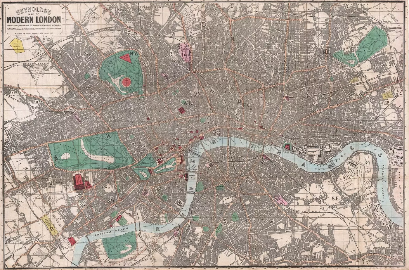 Mapa Londynu na początku XIX wieku