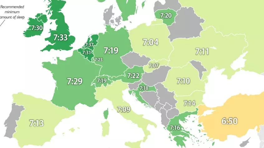 Zemljevid spanja sveta: koliko v povprečju spimo?