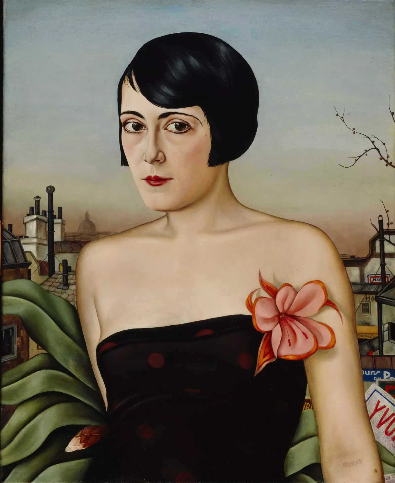 Christian Schad Maika 1929. Minyak di atas kayu 65 x 63 cm. Koleksi tertentu.