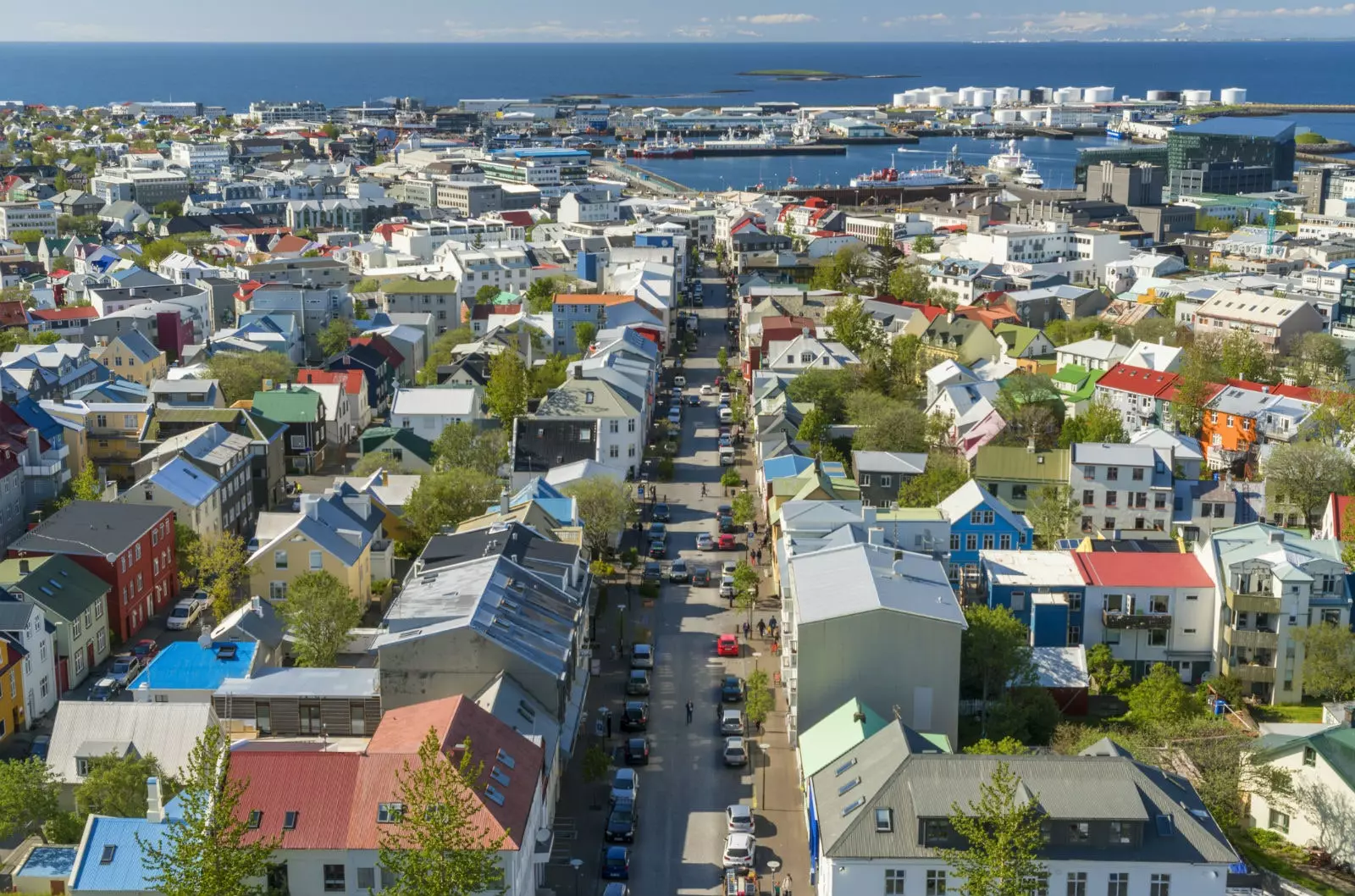 Reykjavik en sommar på Island.