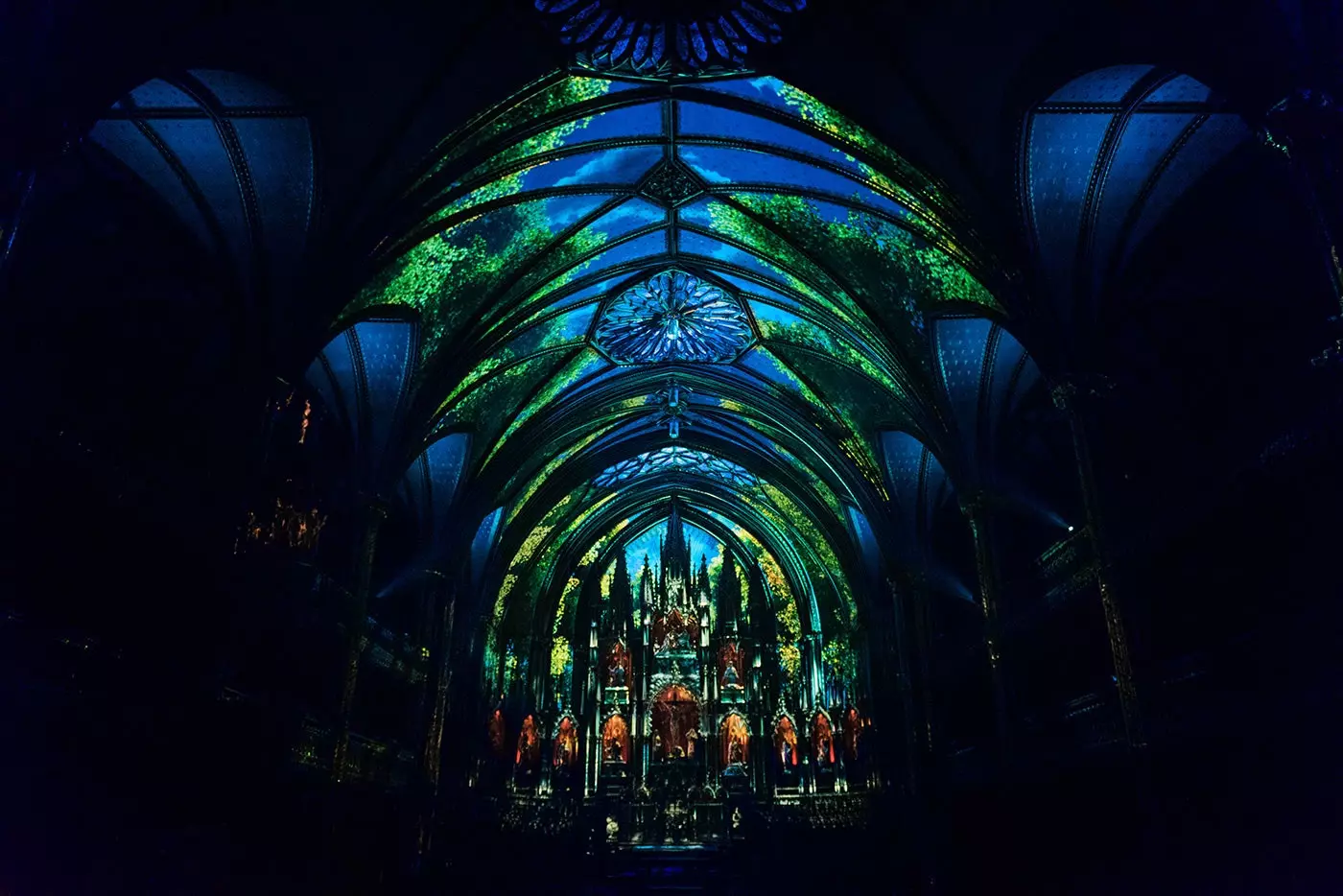 The Basilica of Montreal taken over by a show of light and music