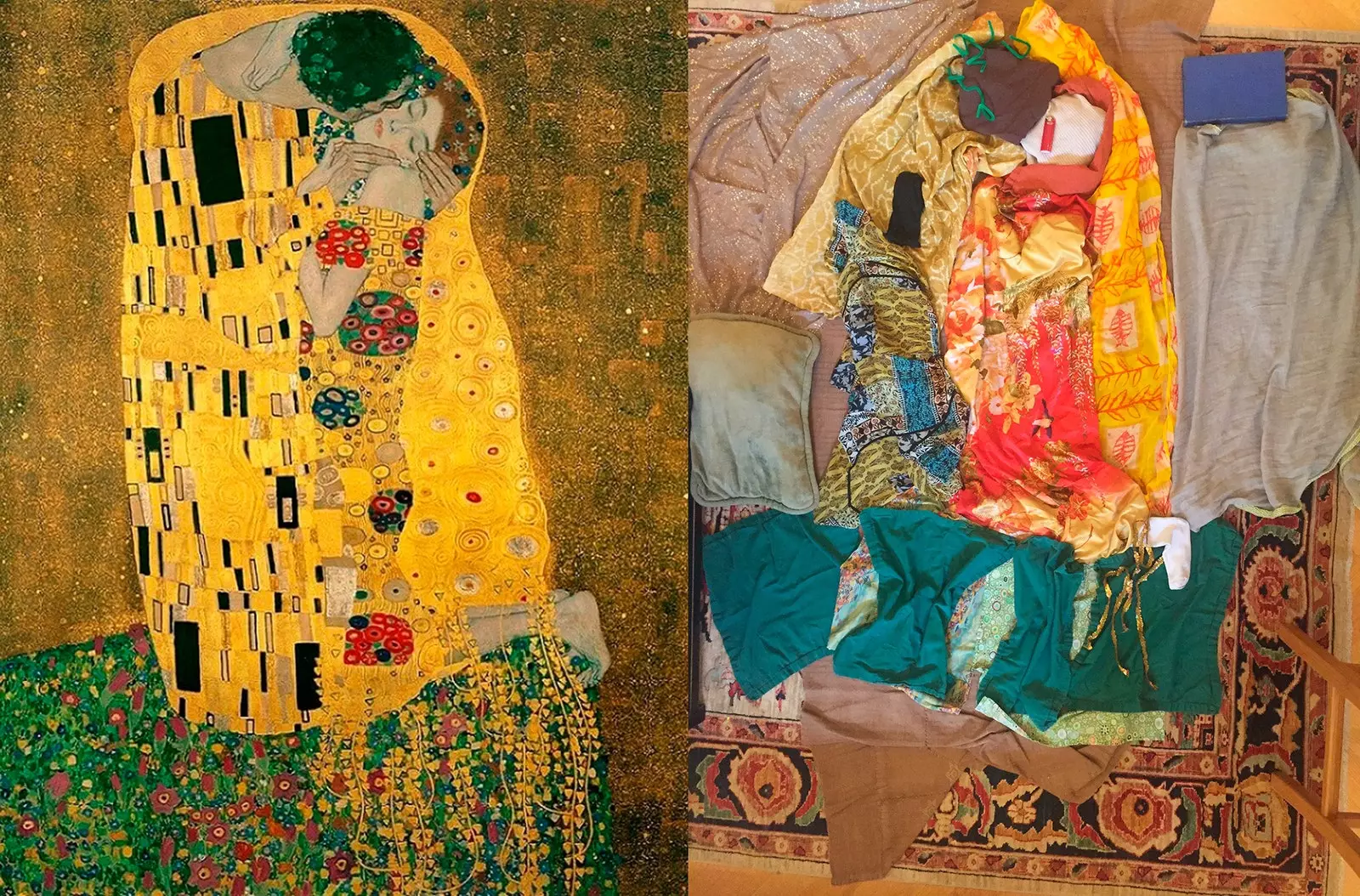 Tafsiran semula 'The Kiss' Klimt oleh pengguna Twitter eleekg