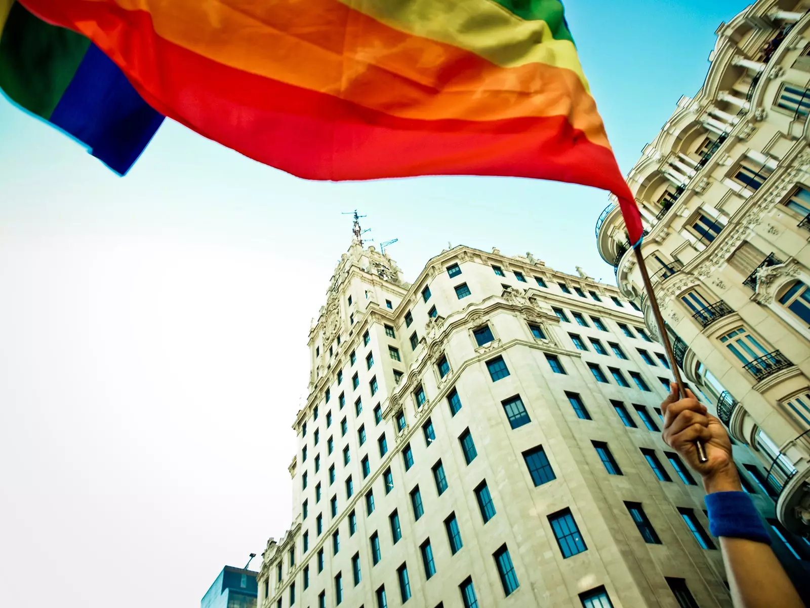 The Gran Vía in Madrid during the pride festivities