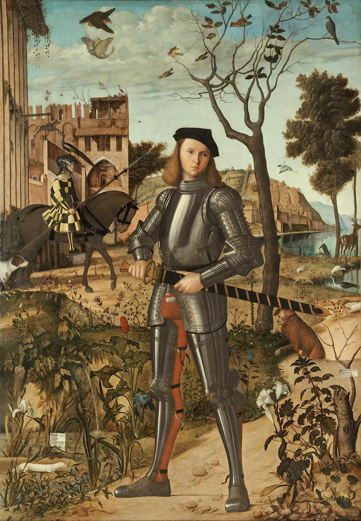 'Young Knight in a Landscape' vum Vittore Carpaccio