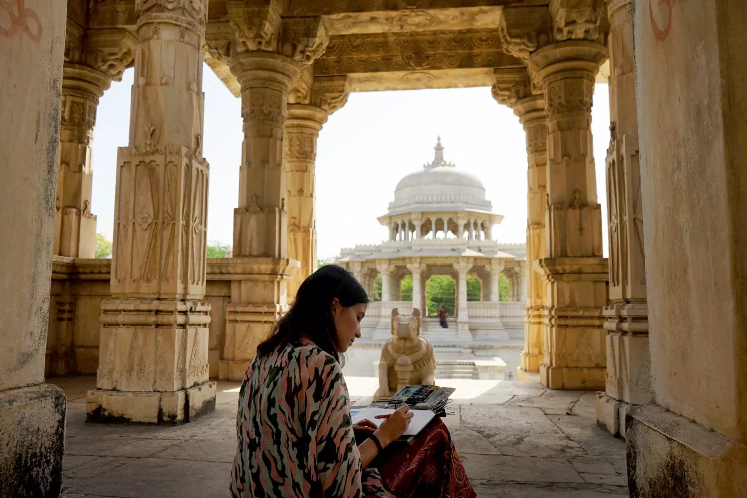 Einer von Alicias kreativen Momenten während ihrer Reise nach Indien.