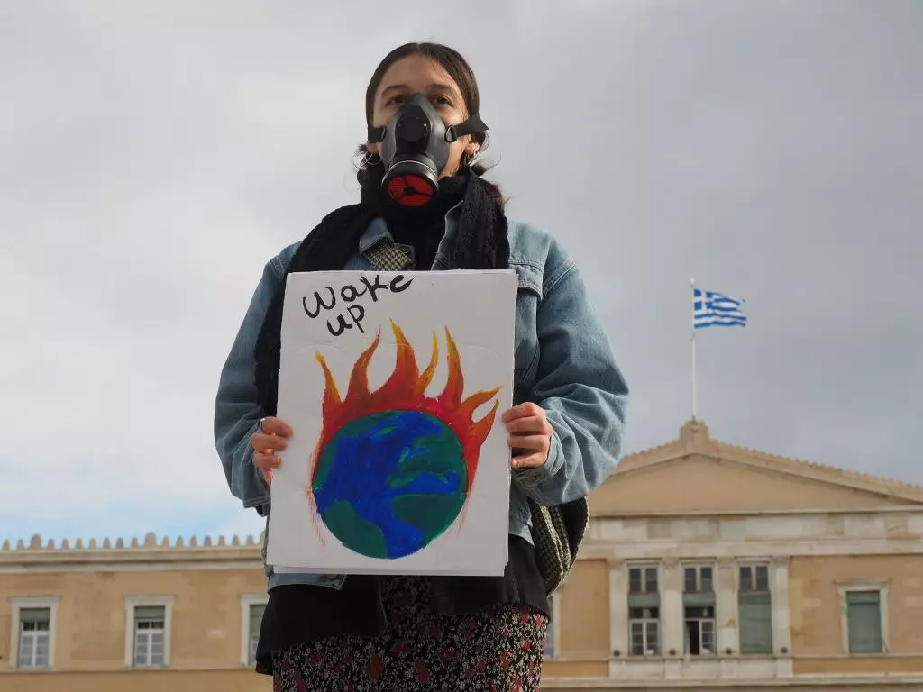 Protest tegen klimaatcrisis in Athene