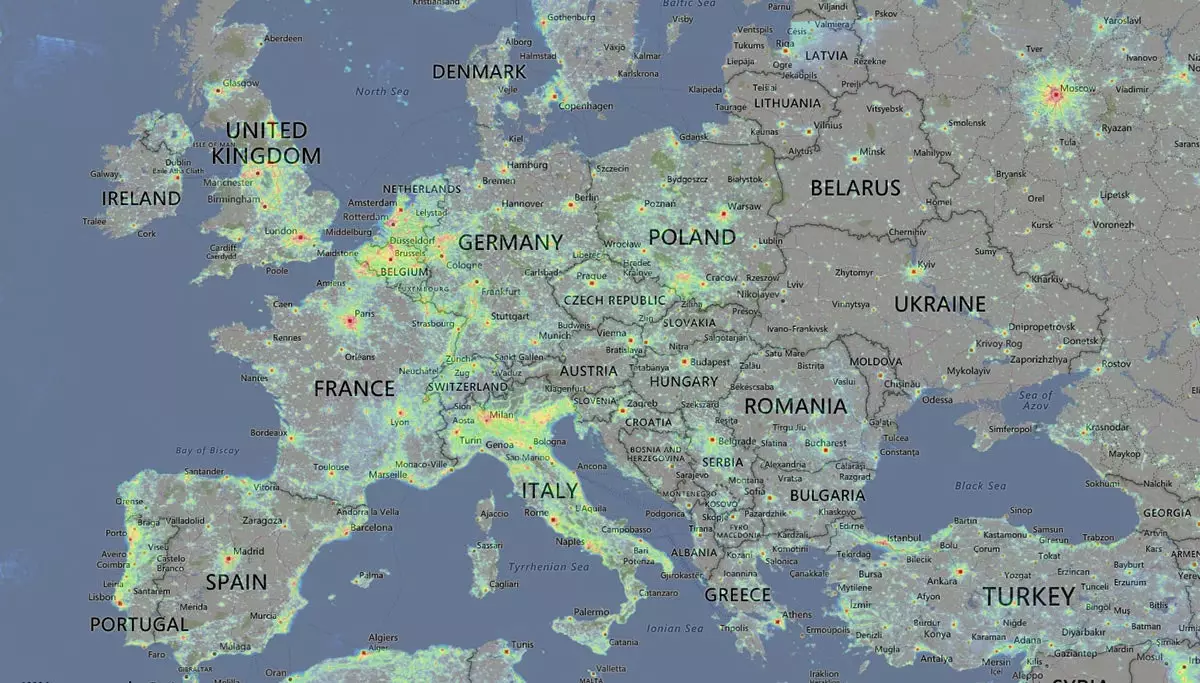 Penciptanya Jurij Stare telah menggunakan data dari Earth Observation Group