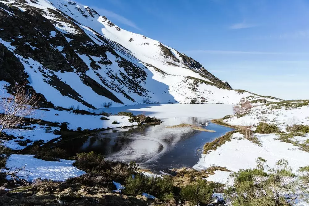 Pemandangan di Leitariegos Asturias.