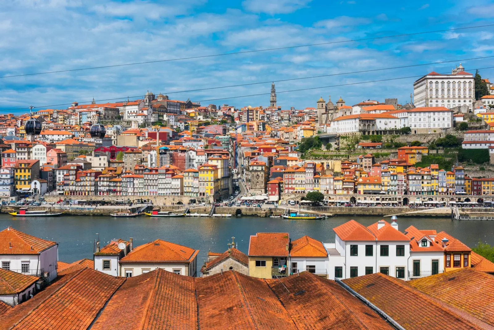 Historisch gebied van Porto gefotografeerd vanuit Vila Nova de Gaia.