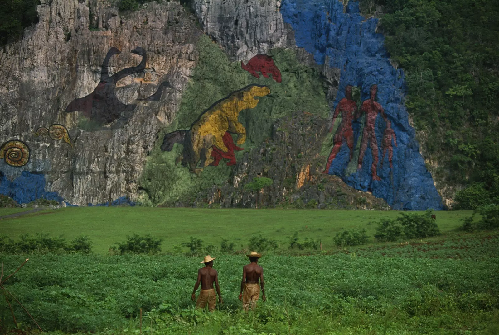 Wandgemälde der Vorgeschichte des Viñales-Tals in Kuba