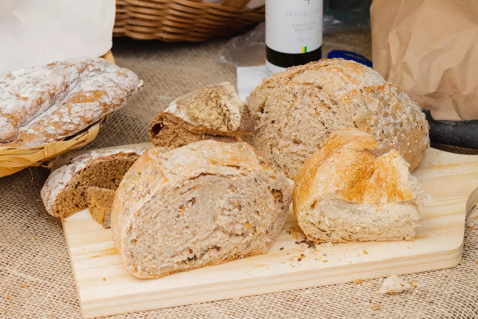 Still life of different breads