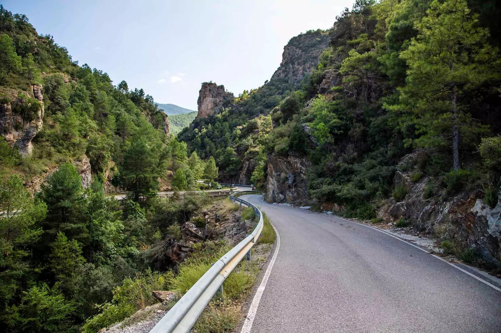 estrada florestal através dos Pirenéus catalães