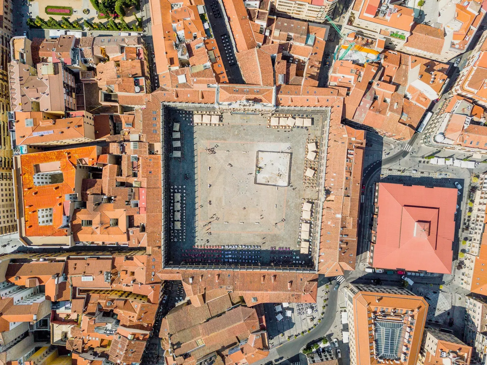 Vue aérienne de la Plaza Mayor à Salamanque