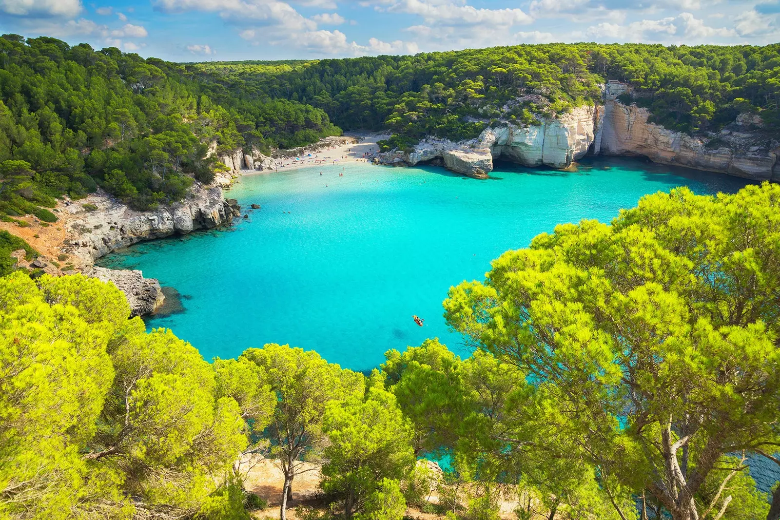 Η Cala Mitjana και η Mitjaneta περιβάλλονται από τα πευκοδάση τους