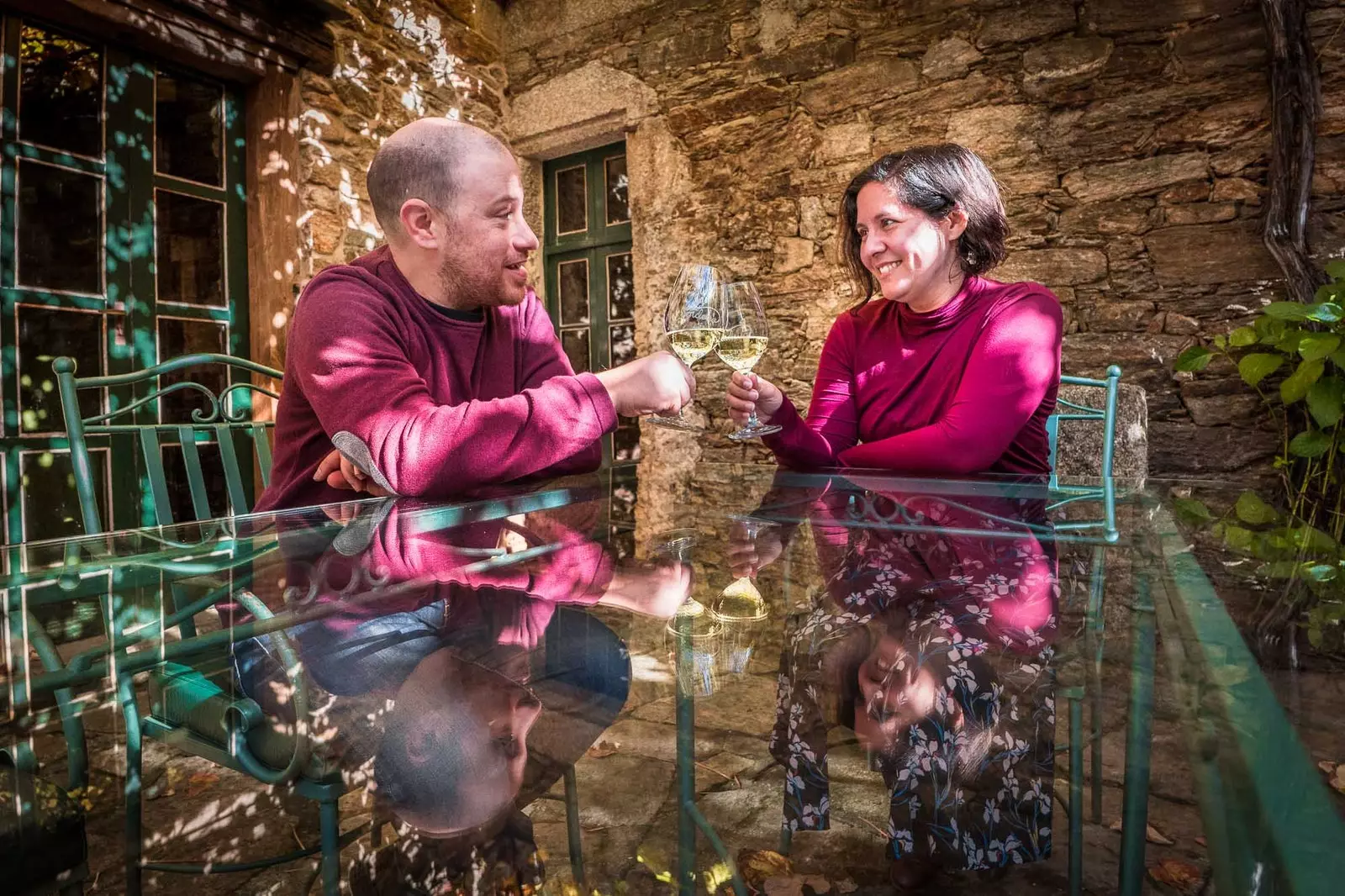 Miguel e Adriana al ristorante O Sendeiro.