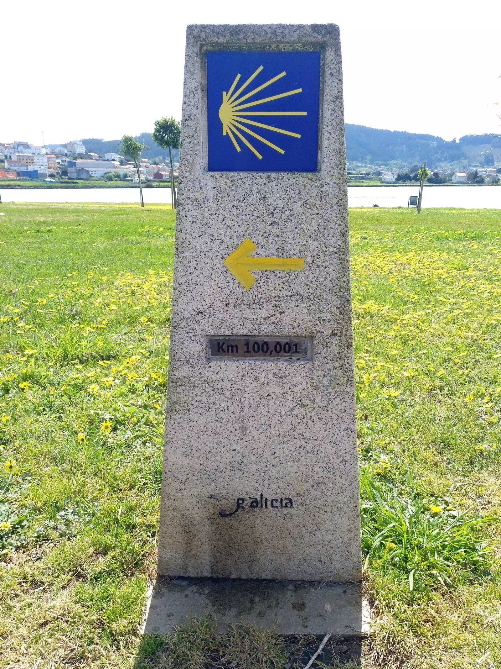 Milestone km 100 Camino de Santiago Αγγλικά