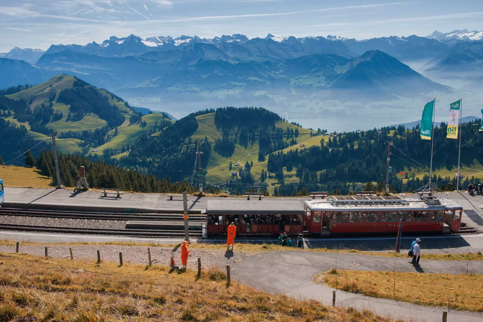 Rack vasút a Rigi Känzeli.