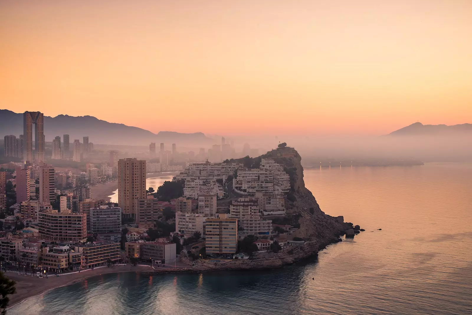 Zonsondergang in Benidorm.