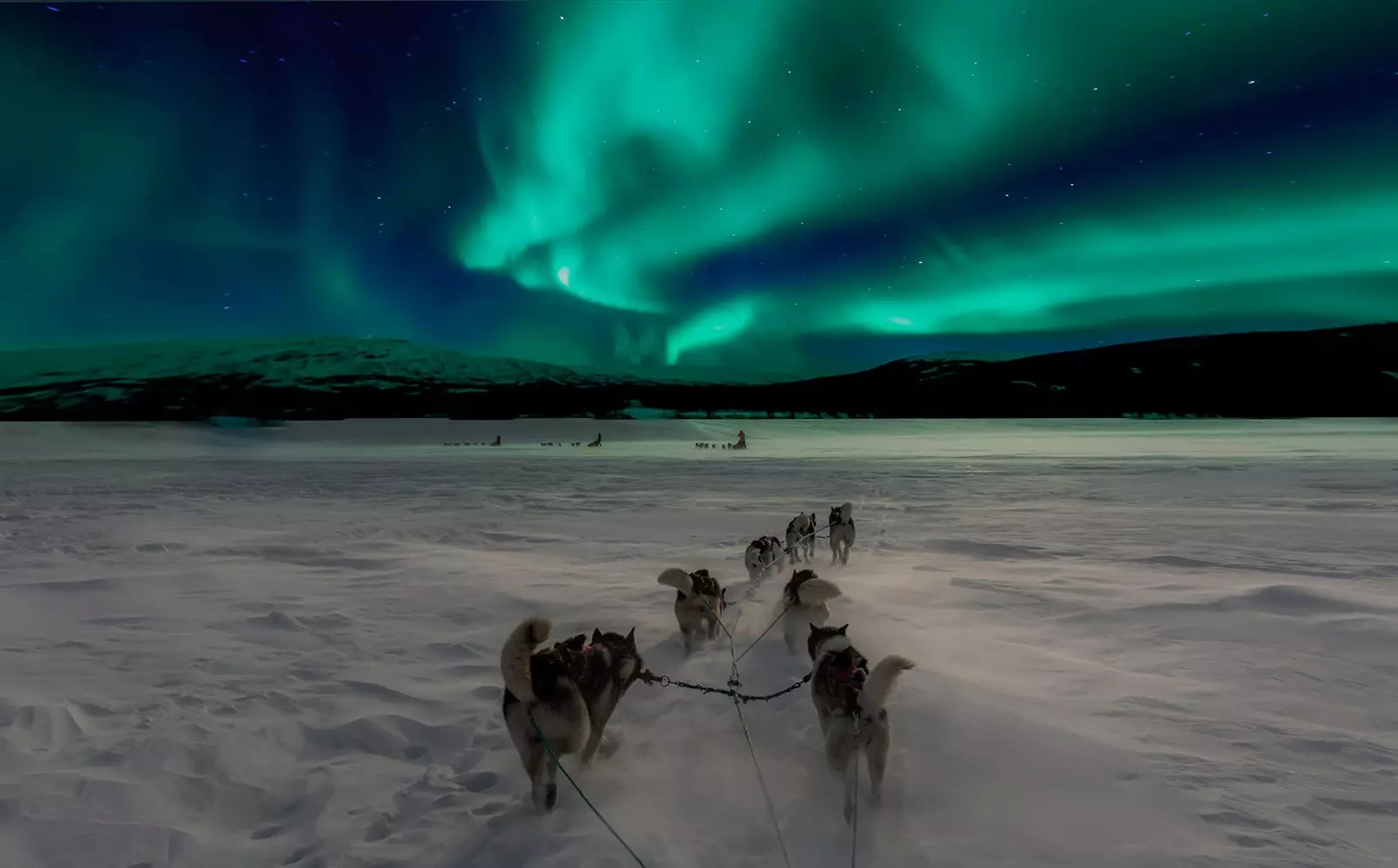 Cahaya utara di Norwegia.