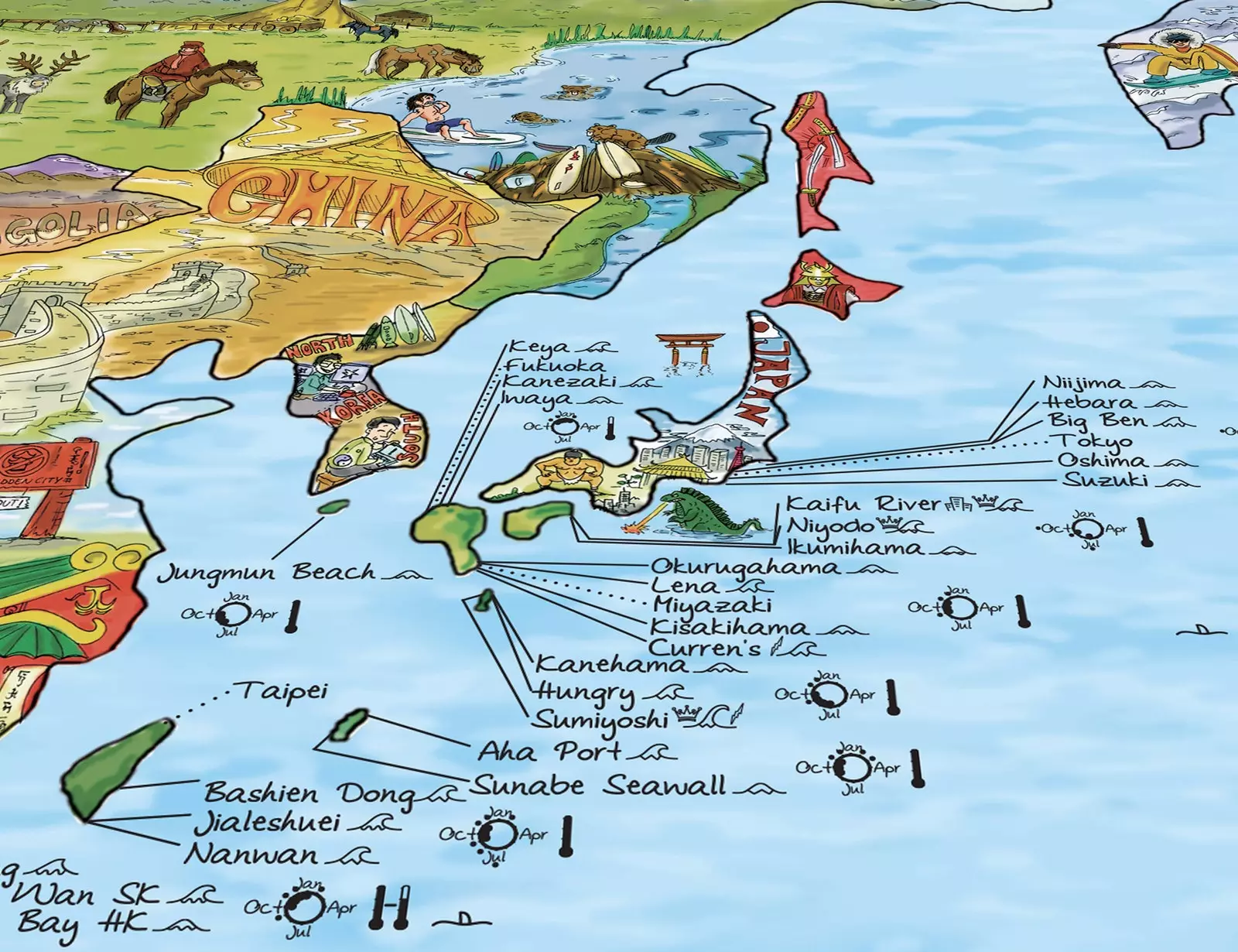 Awesome Maps သည် surfing လေ့ကျင့်ရန် ကမ္ဘာပေါ်ရှိ နေရာများကို သင့်အား ပြသသည်။