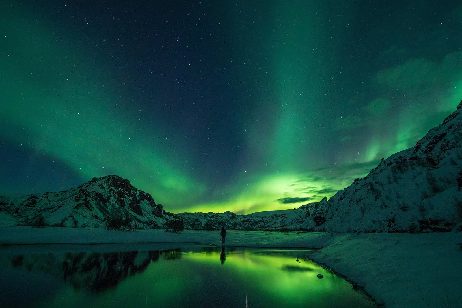 Aurores boréales en Islande