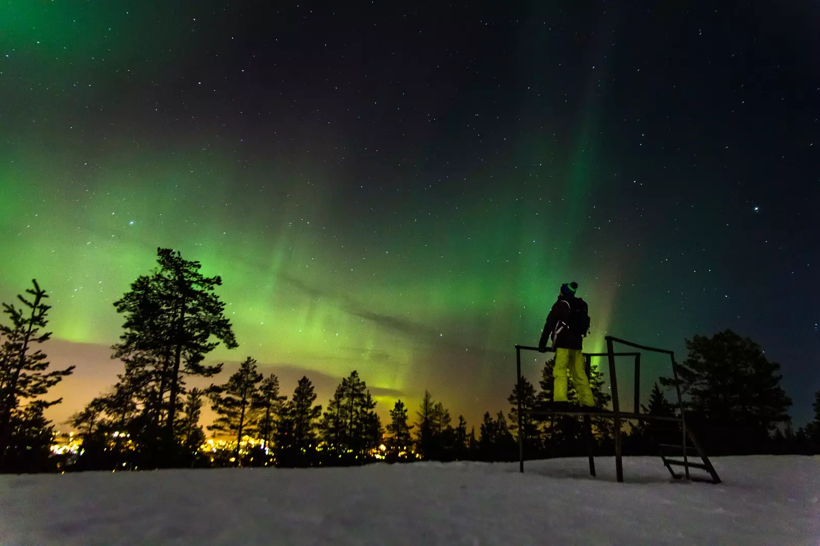 Đèn phía bắc ở Rovaniemi Phần Lan