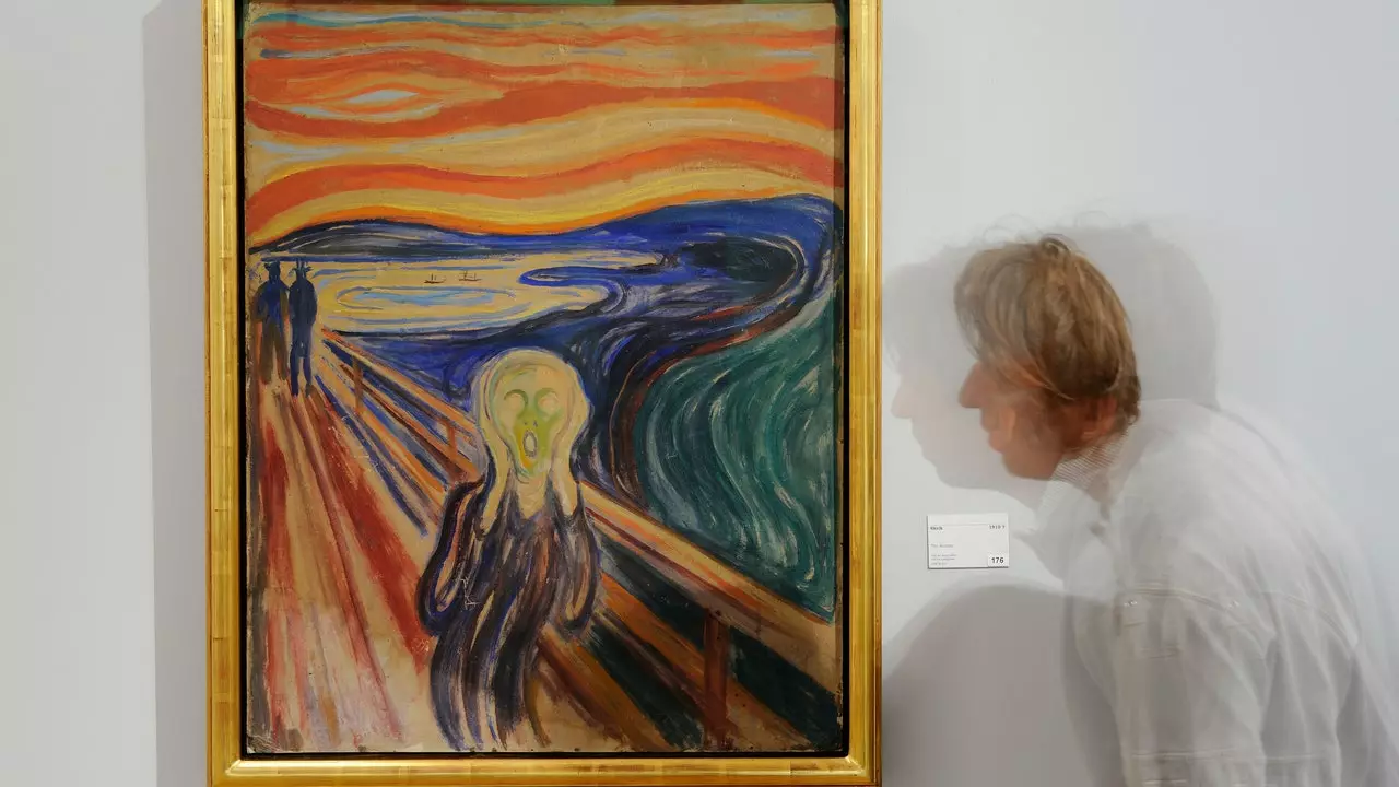 Cé a scríobh an teachtaireacht i bhfolach taobh thiar de Munch 'The Scream'?