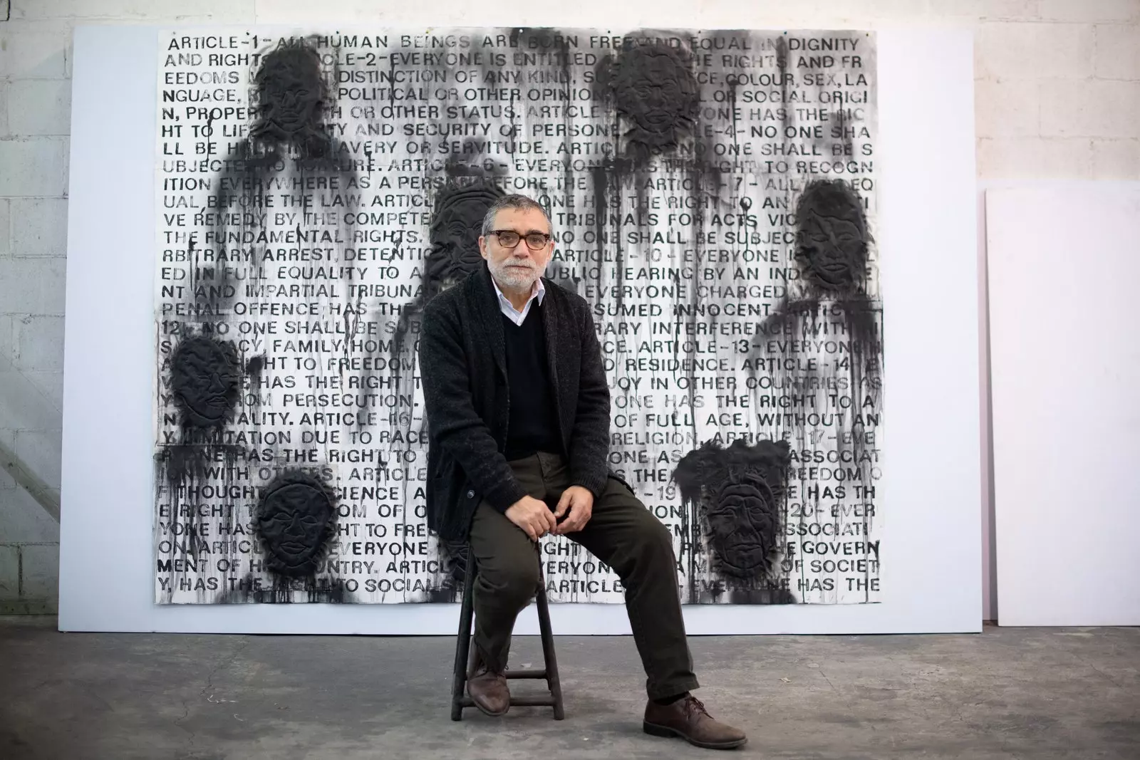 Jaume Plensa in his studio in Sant Feliu de Llobregat.