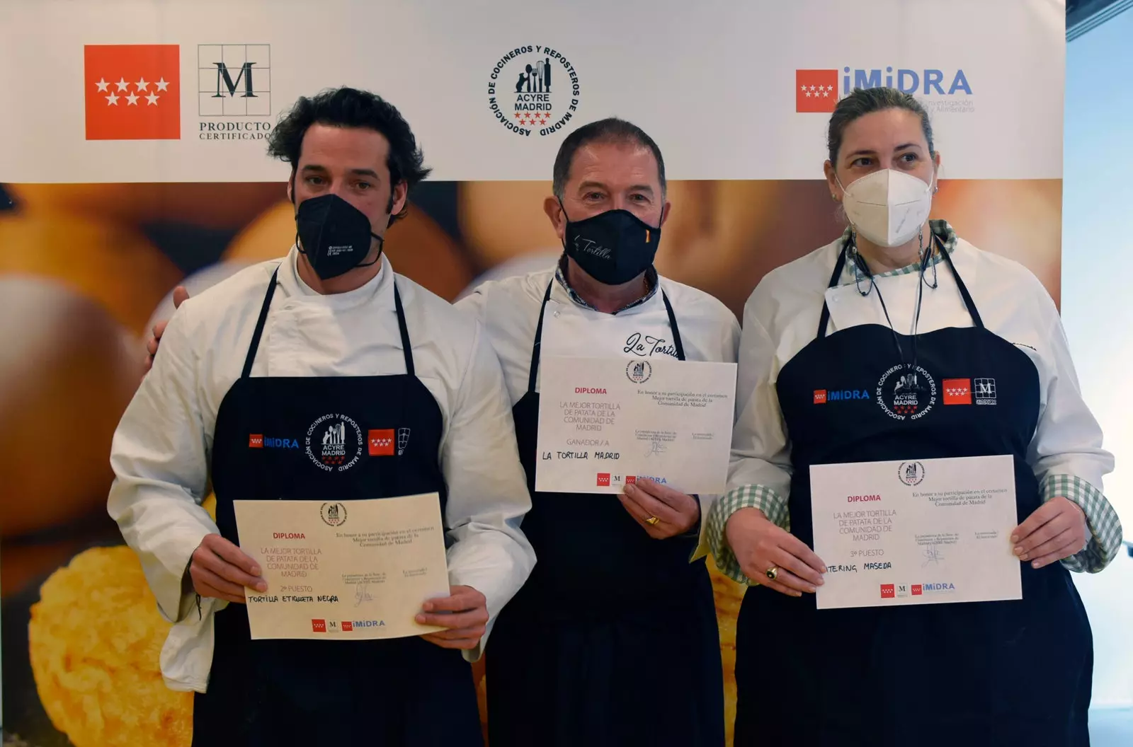 Gewinner des Wettbewerbs Die beste Kartoffeltortilla der Autonomen Gemeinschaft Madrid