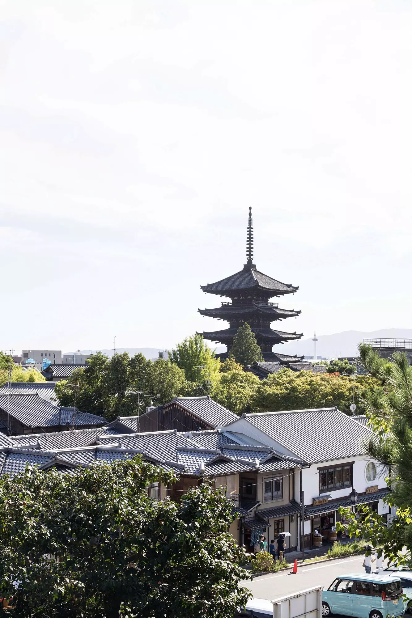 Uitzicht op Kyoto vanaf de top van de stad