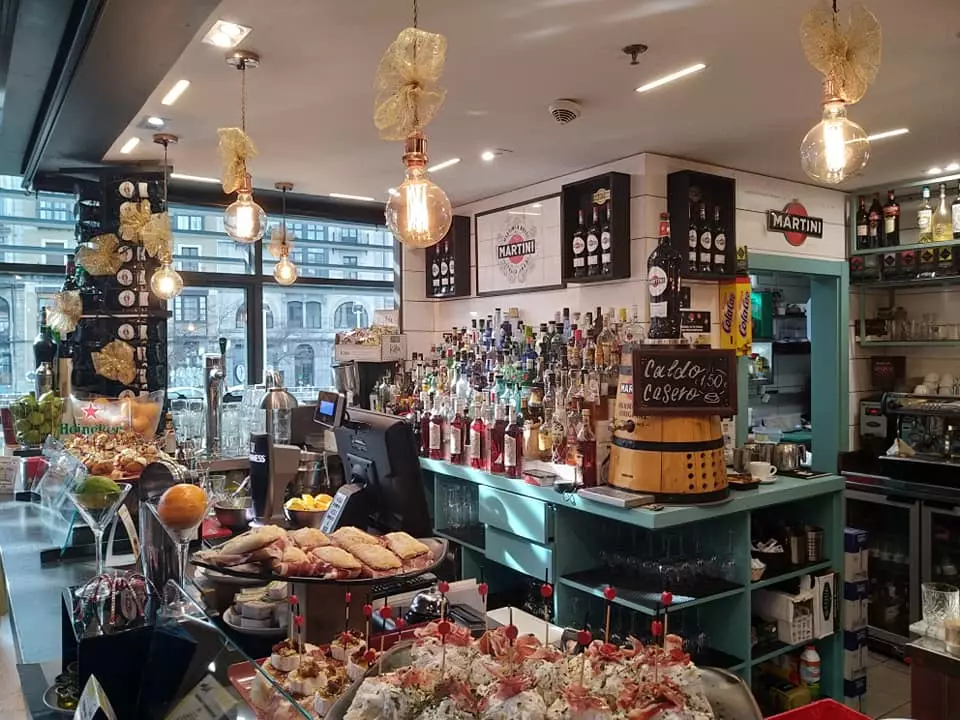 One of the food stalls at Mercado de la Ribera in Bilbao.