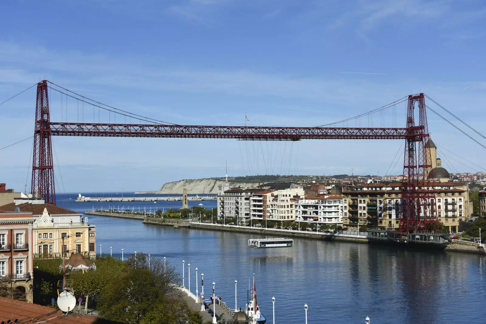 Vizcaya suspension bridge, the first of its kind in the world.