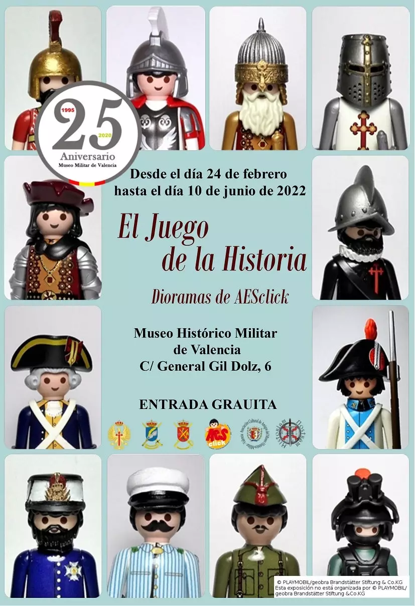 Gratis tentoonstelling van Playmobil in het Historisch Militair Museum van Valencia.