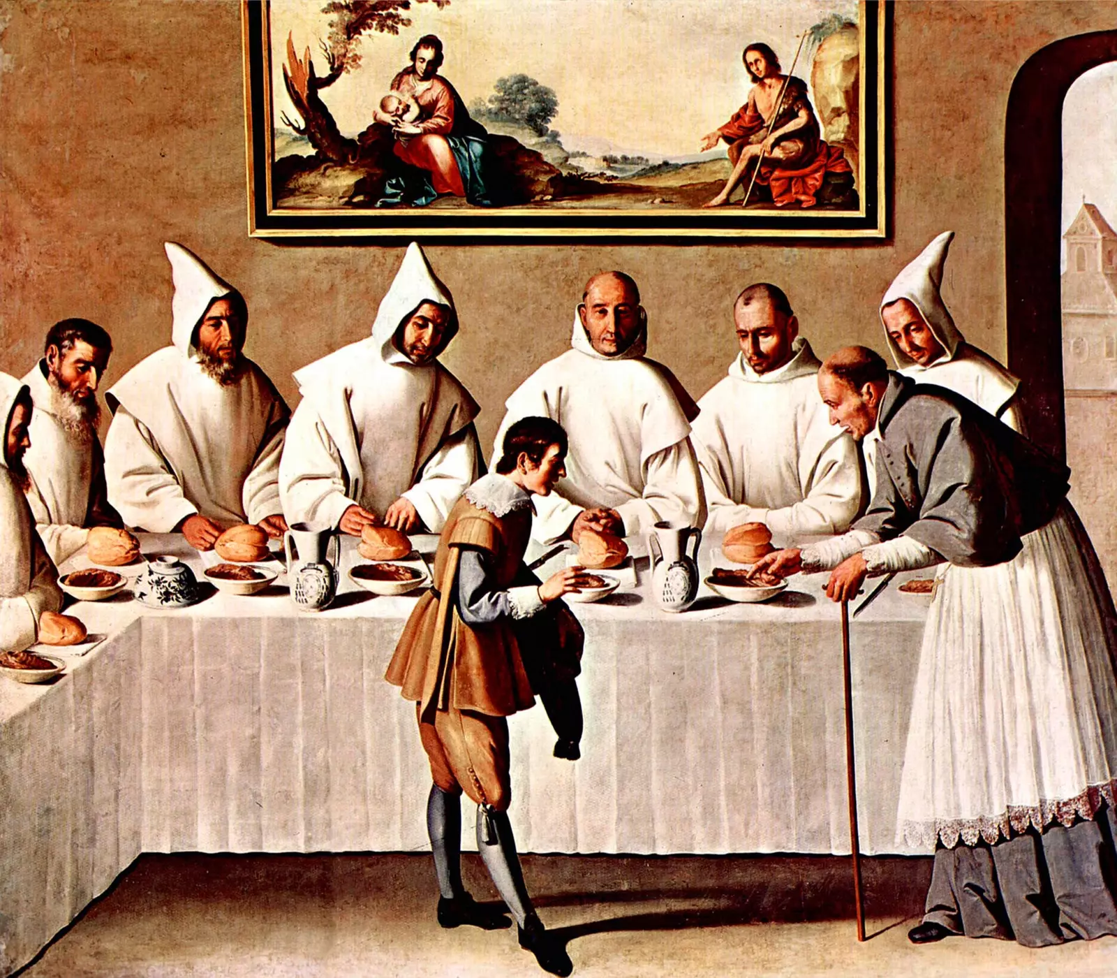 'San Hugo im Refectory of the Carthusians' vum Francisco de Zurbarn