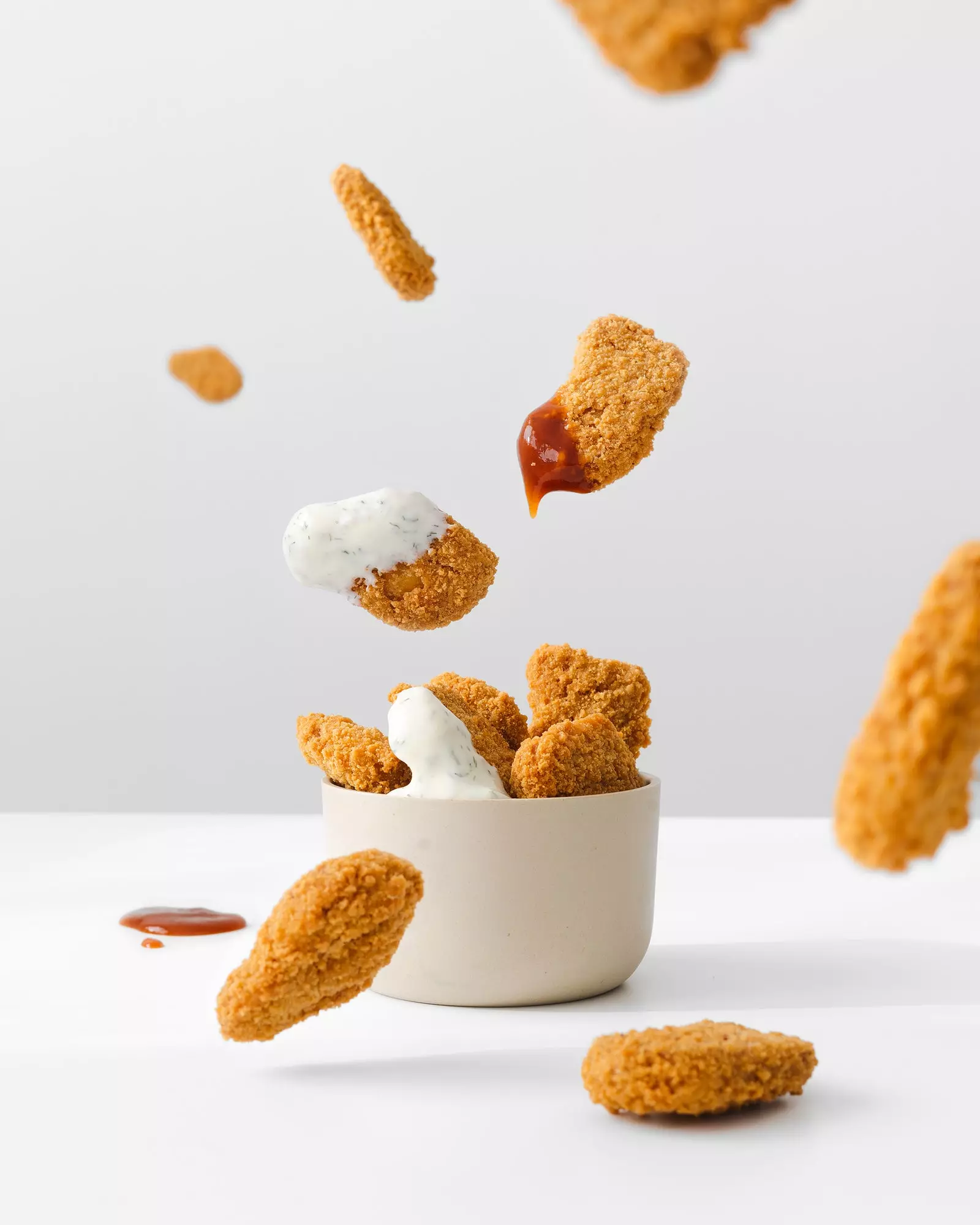 Nuggets avec sauce de luxe et barbecue, une autre des propositions au menu.