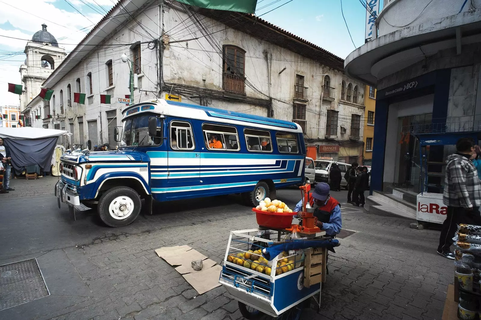 Minibus ulicami La Paz