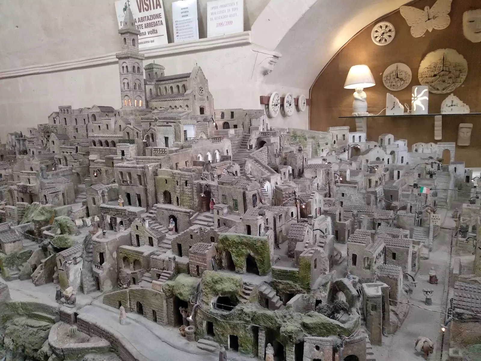 Model made in stone of the Sassi Matera Italy