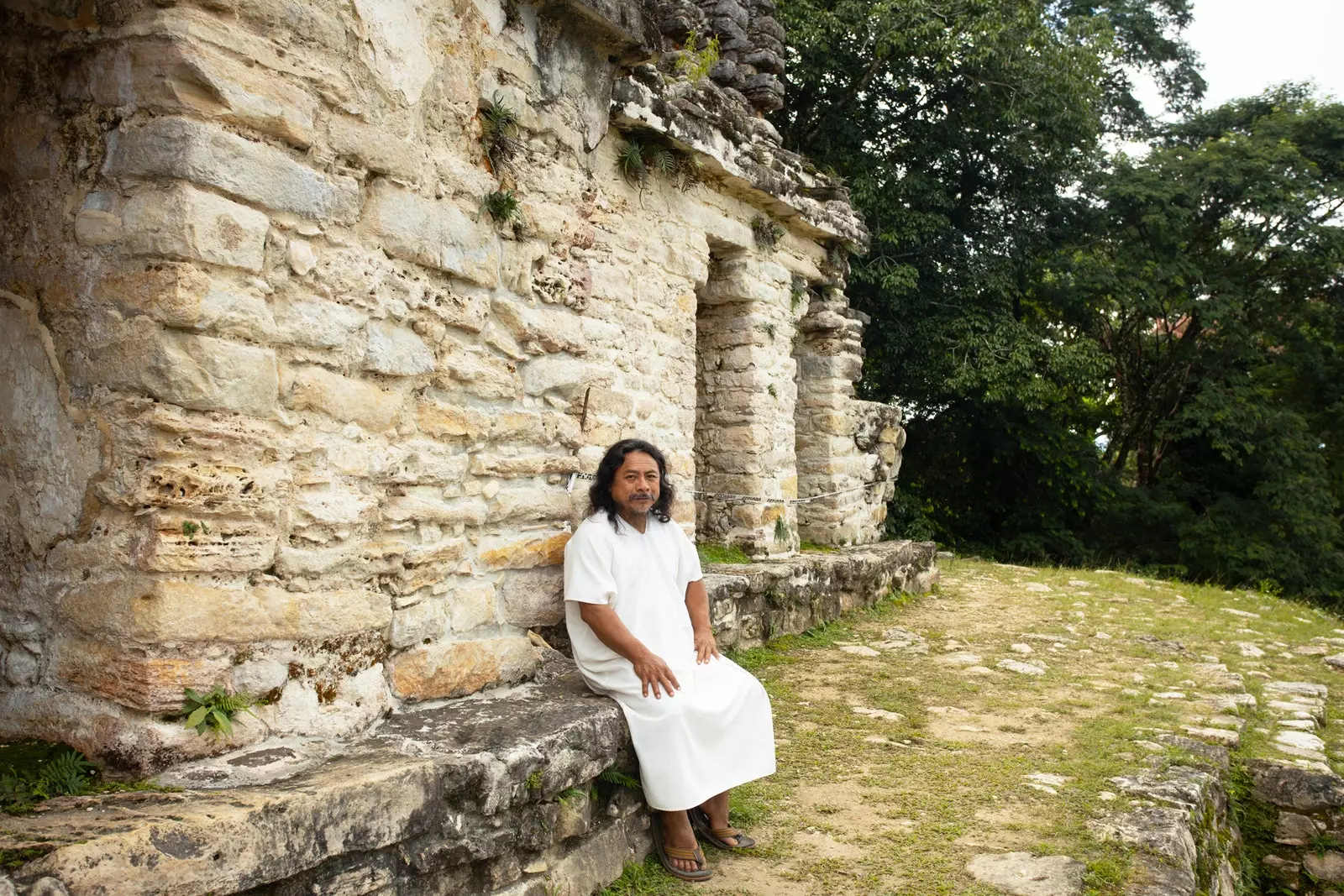 Domorodí Lakandoni Chiapas Mexiko.