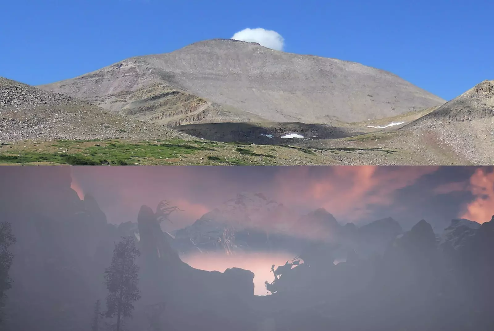 Au-dessus de Kings Peak. Ci-dessous GAIA Prime sur le même sommet de montagne.