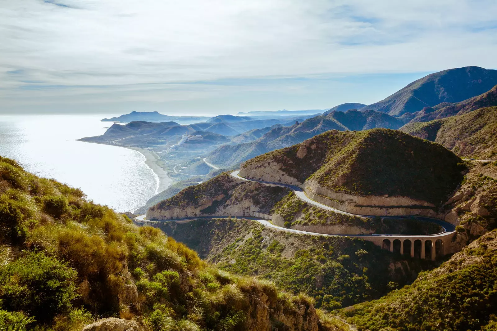 Kustväg i Cabo de Gata Almeria.