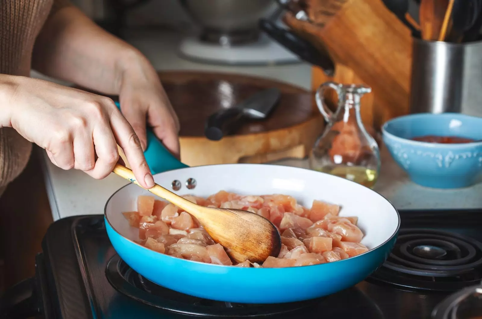 cooking chicken