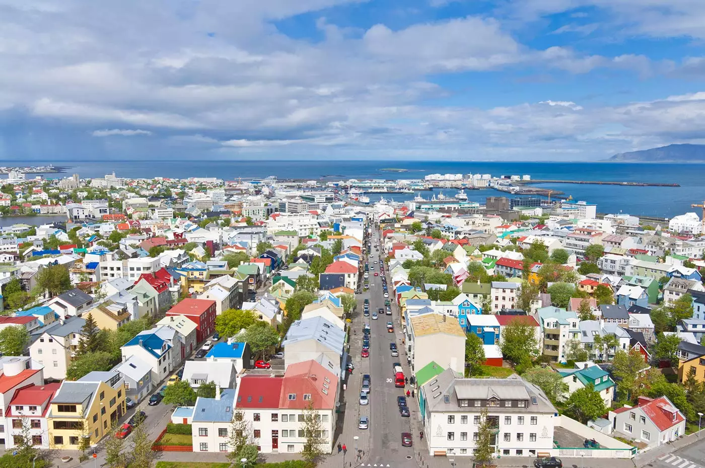 Barevné domy v Reykjavíku