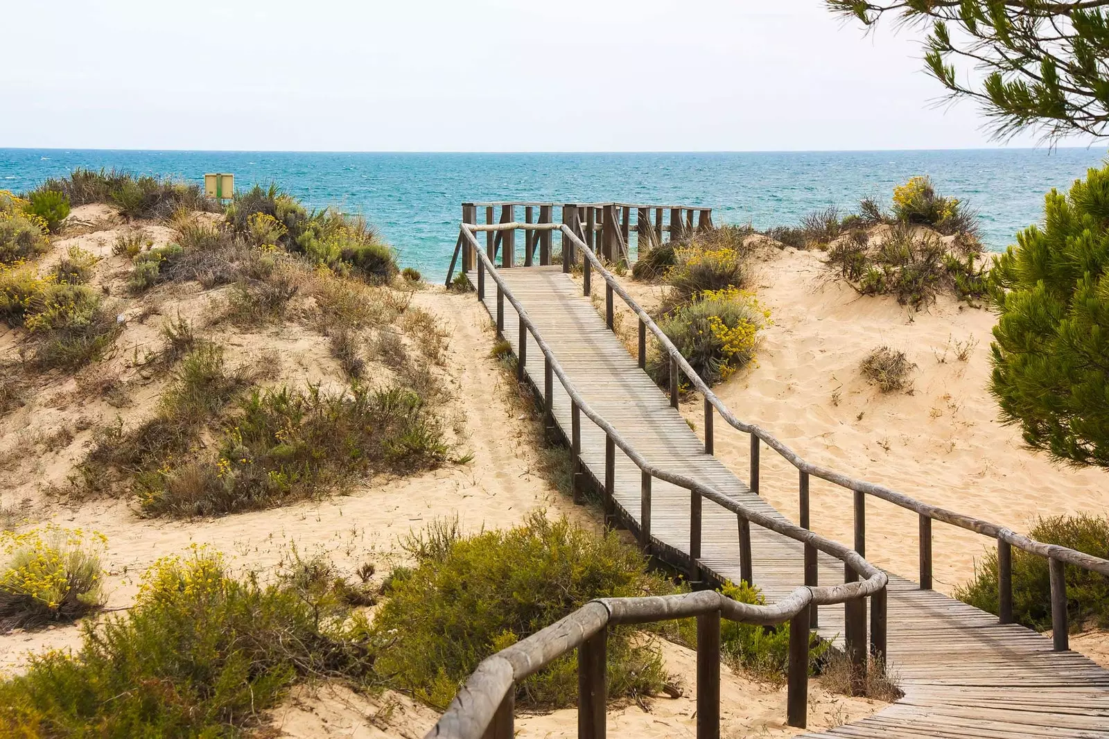 Toegangspad naar het strand van Los Enebrales in Punta Umbría